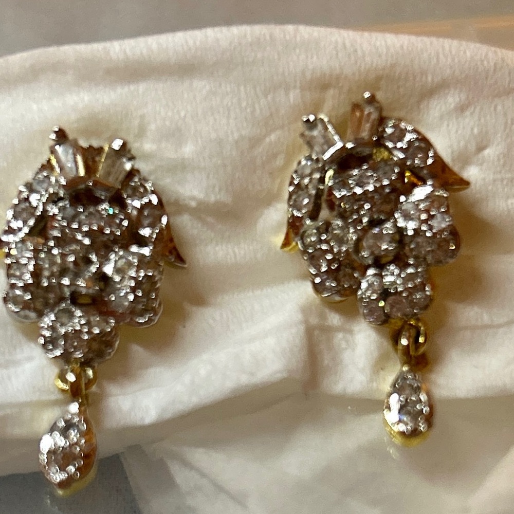 Gold Brass drop earrings